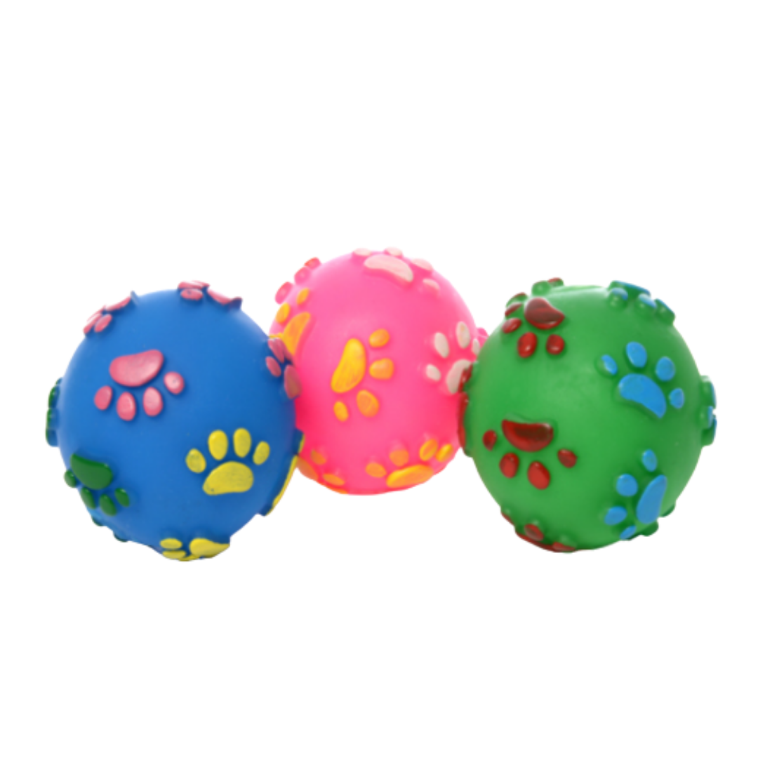 Paw Print Squeaky Ball